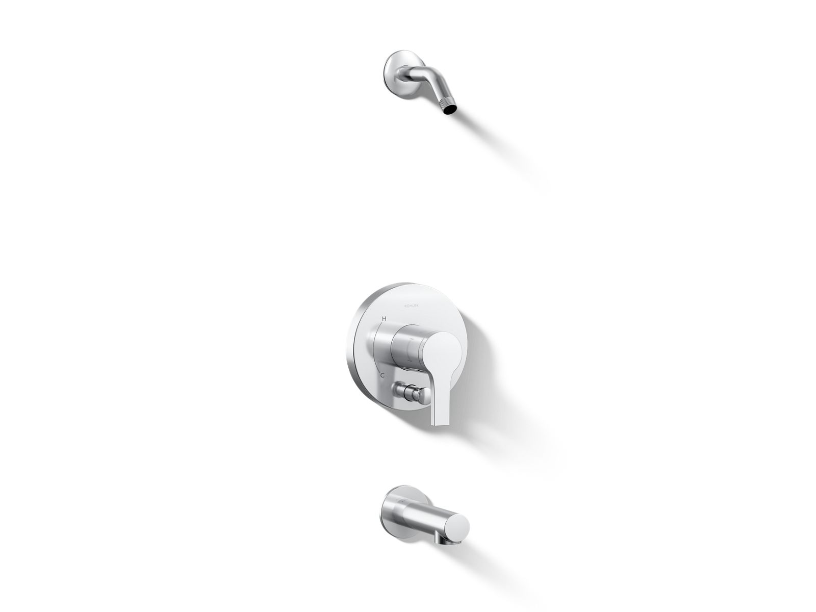 Elate® Rite-Temp® bath and shower trim kit with push-button diverter, without showerhead