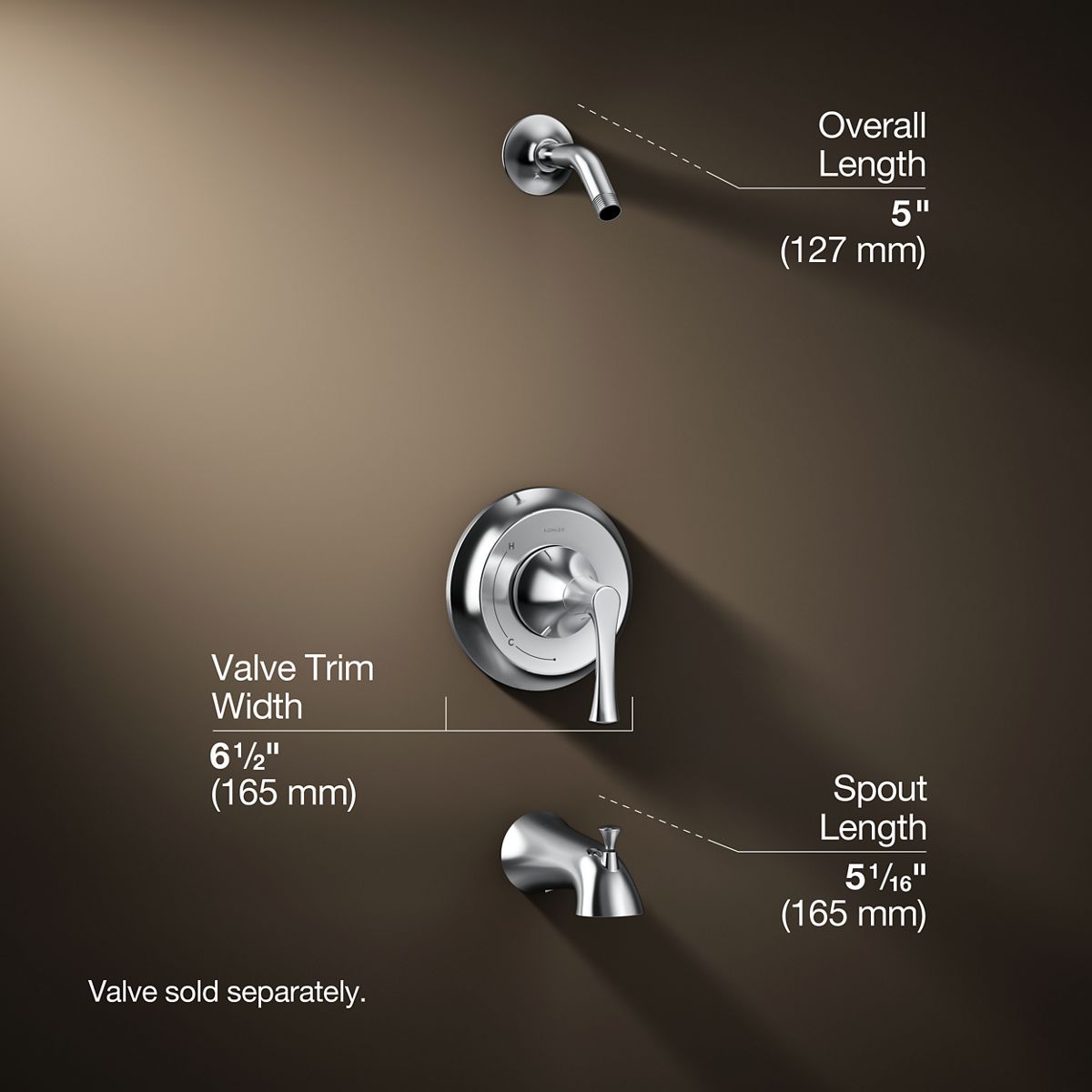 3/4 view of product with dimensions