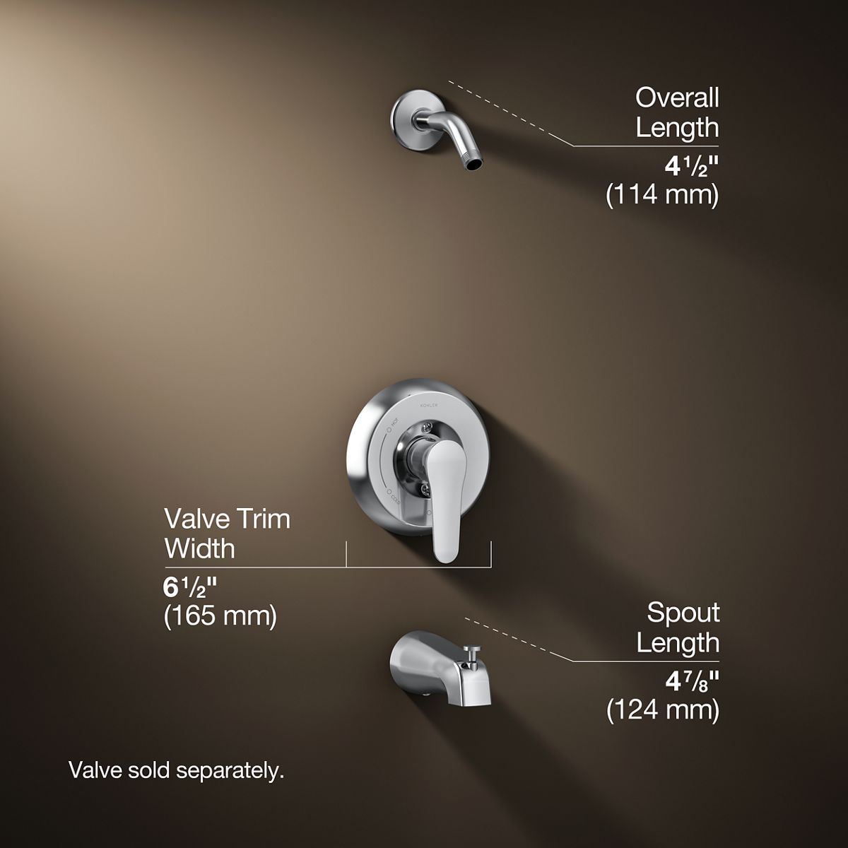 3/4 view of product with dimensions