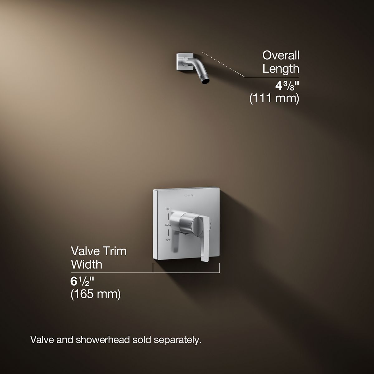 3/4 view of product with dimensions