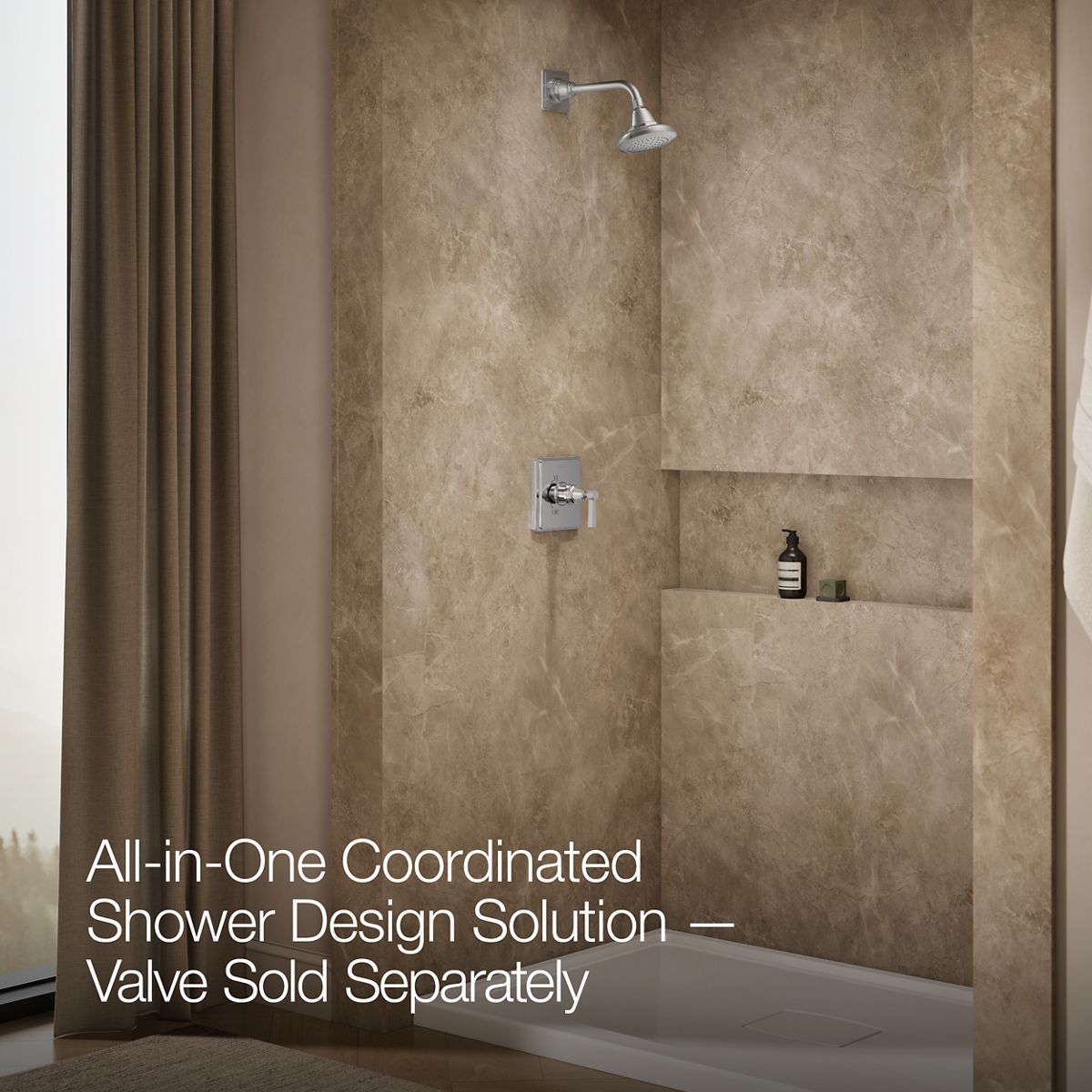 Up to 2 walls & multiple product categories visible, 2-point perspective