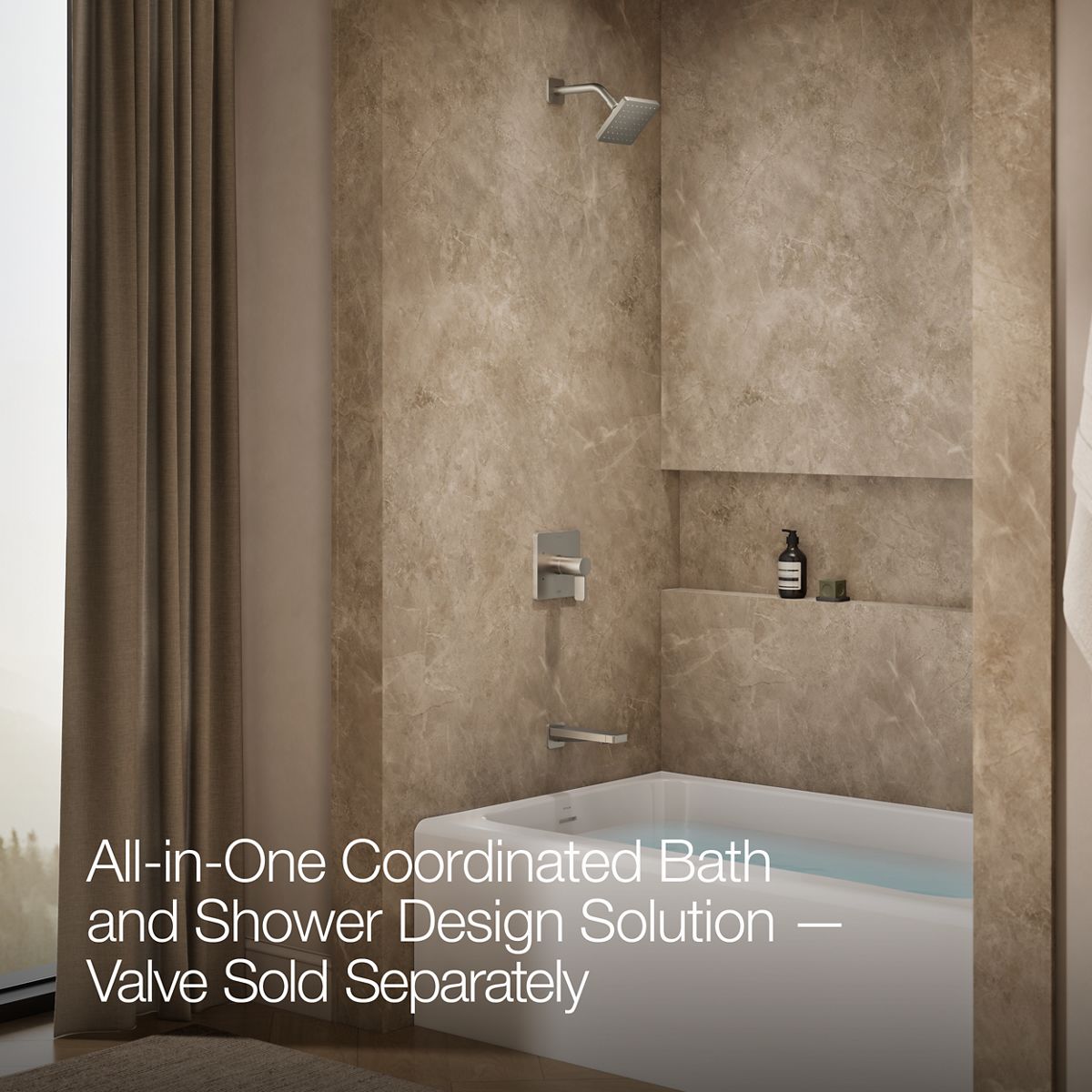 Up to 2 walls & multiple product categories visible, 2-point perspective
