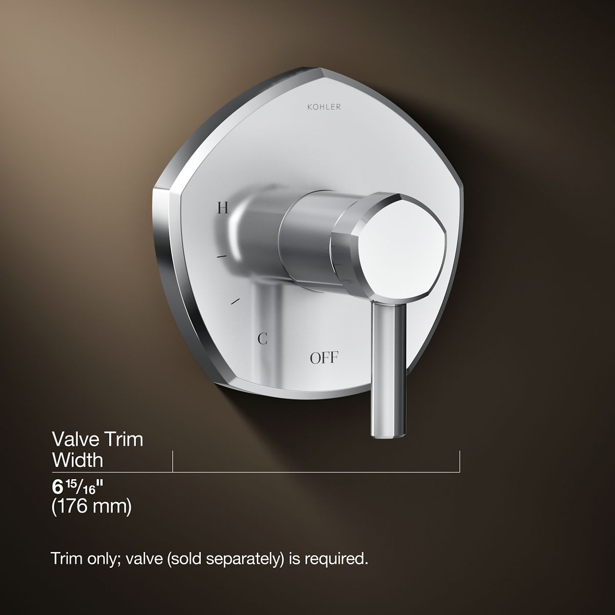 3/4 view of product with dimensions