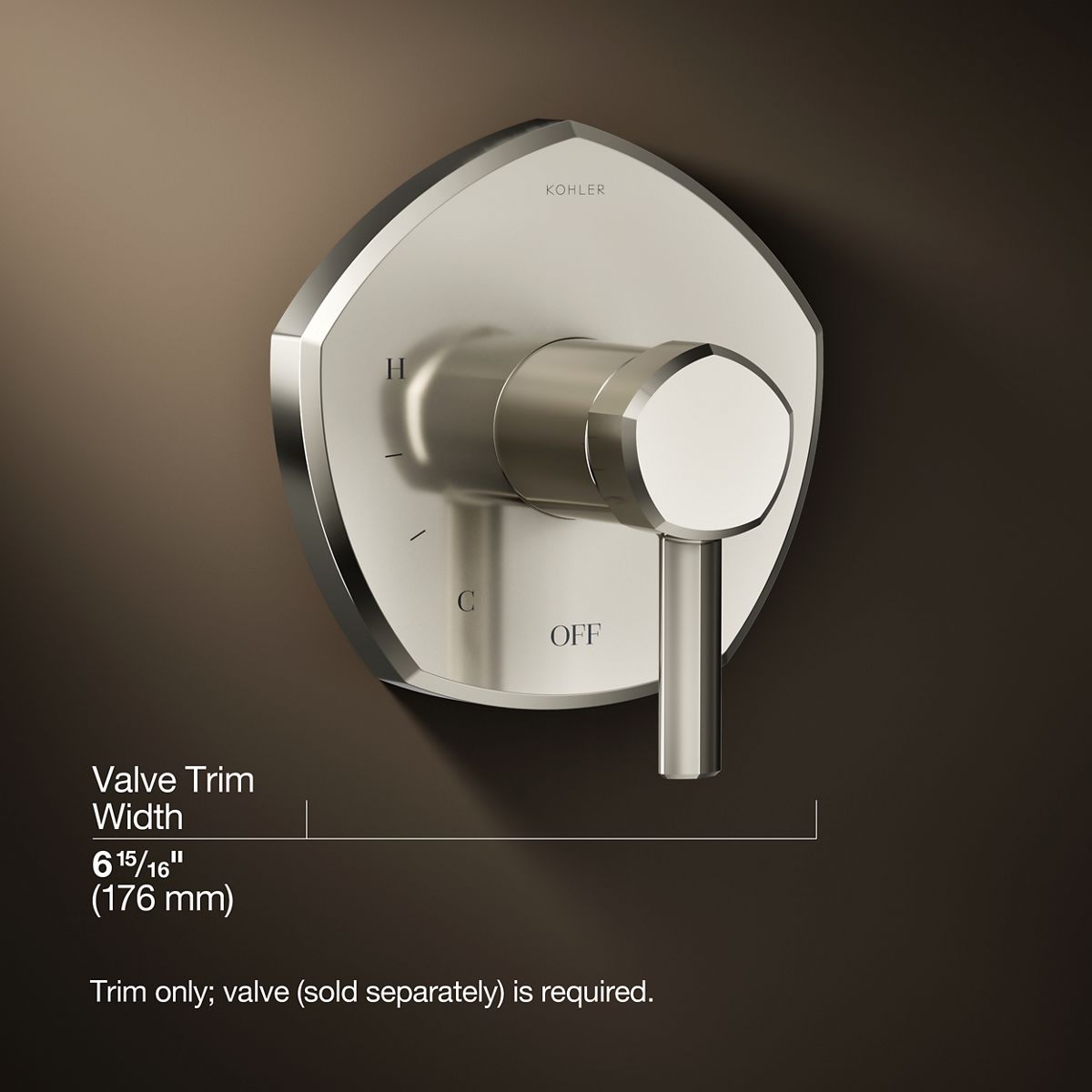 3/4 view of product with dimensions