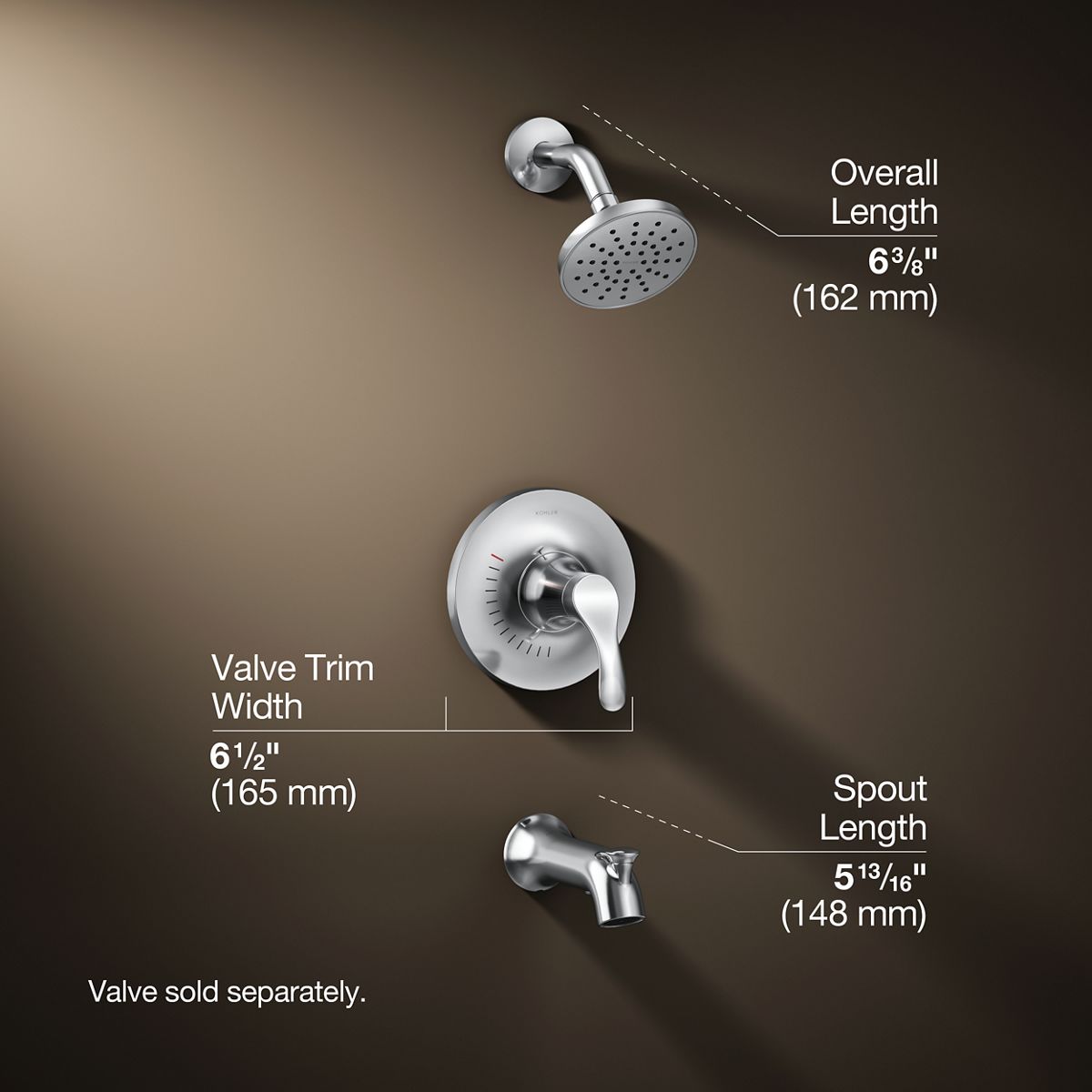 3/4 view of product with dimensions