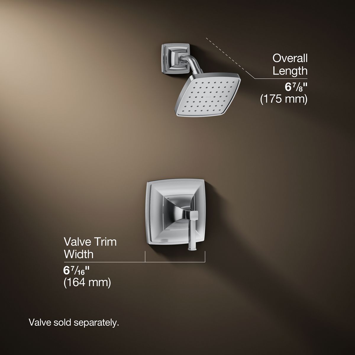 3/4 view of product with dimensions