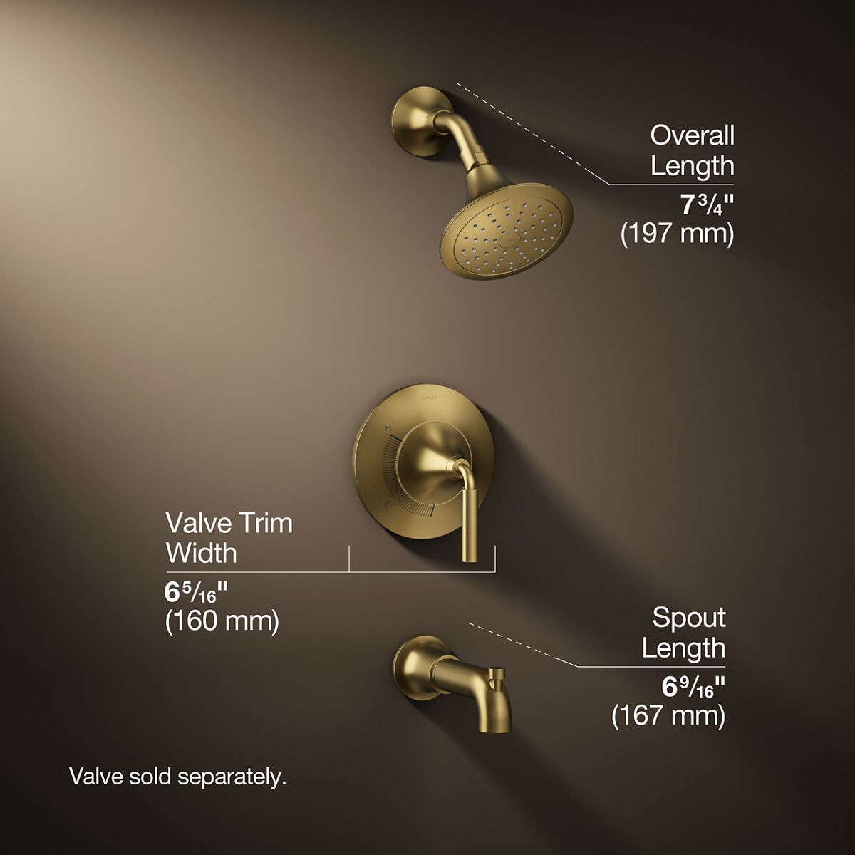 3/4 view of product with dimensions