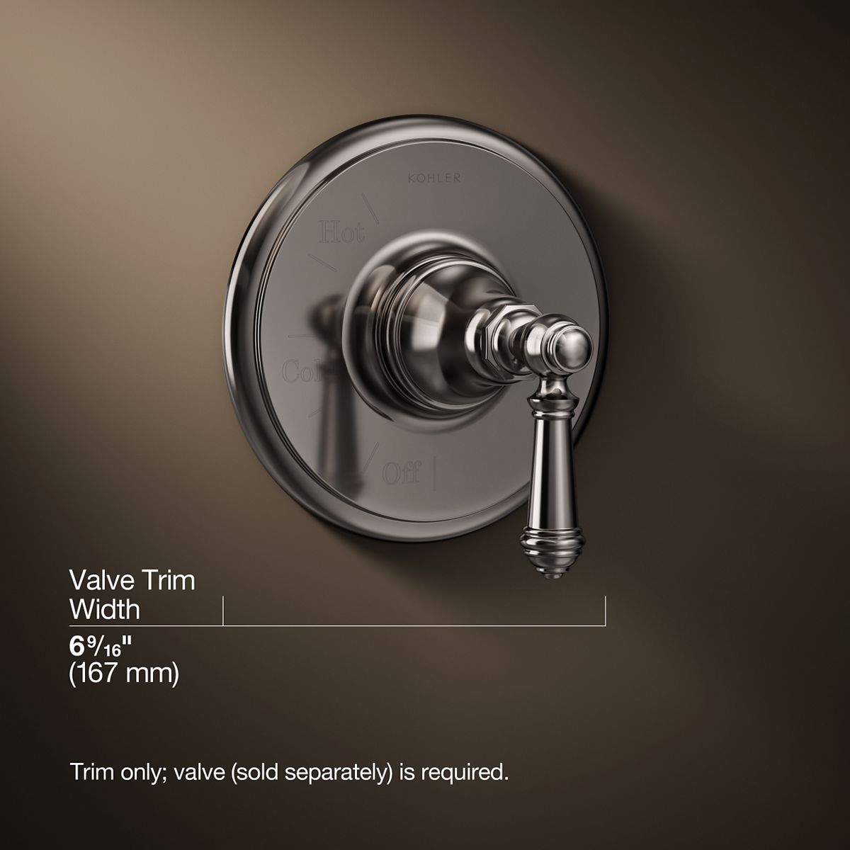 3/4 view of product with dimensions