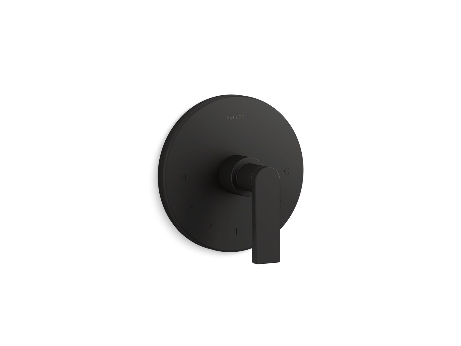 Composed MasterShower temperature control valve trim with lever handle