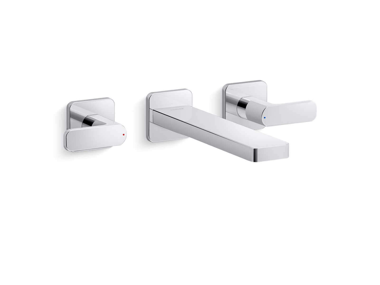 KOHLER Parallel Polished Chrome Wall Mount Double Post Toilet