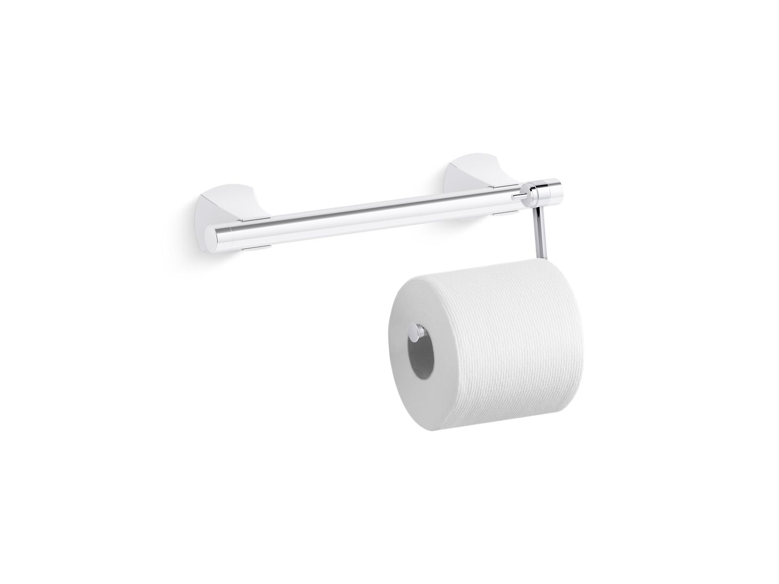 3/4 view of product with toilet paper