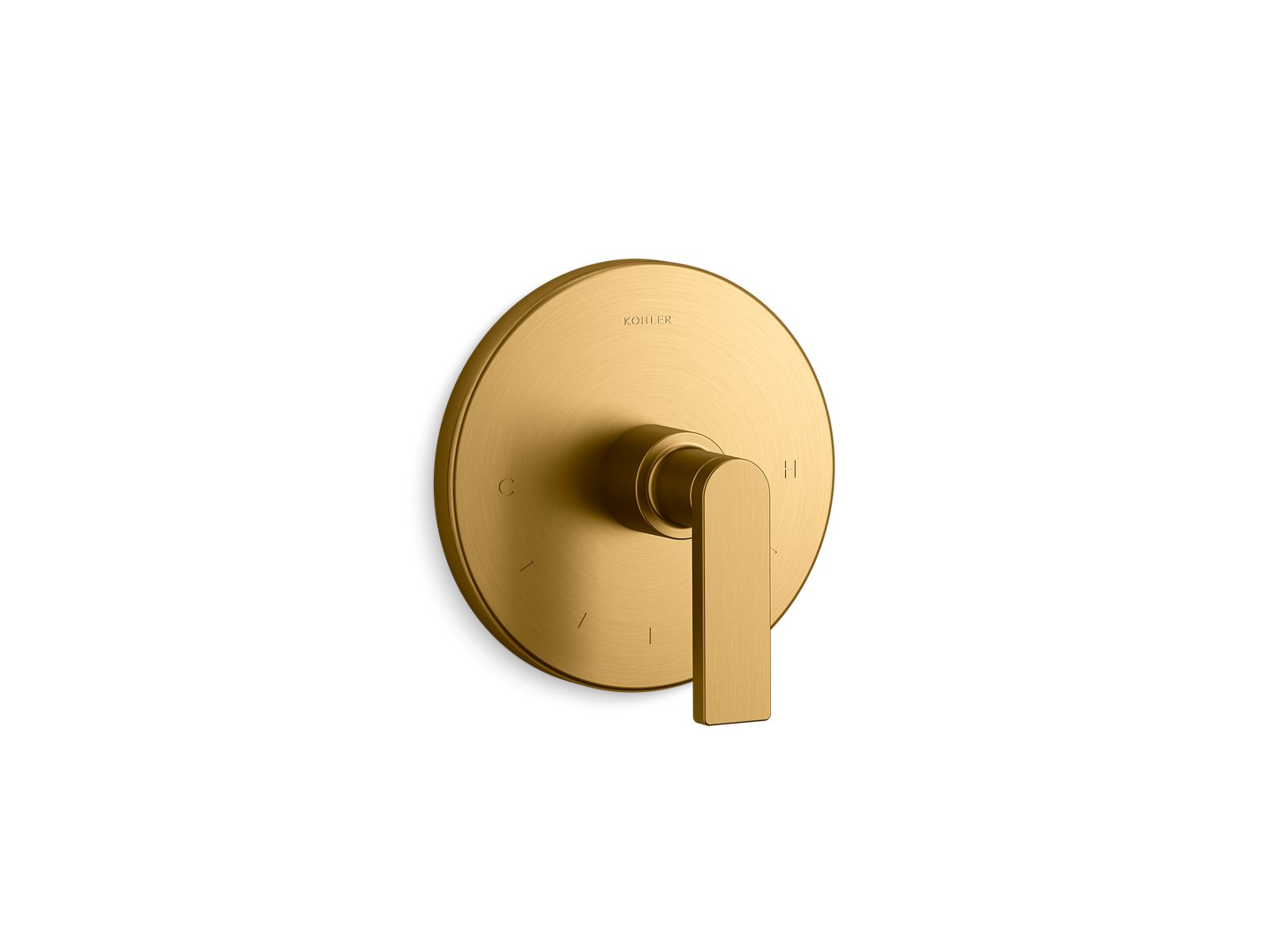 Composed MasterShower temperature control valve trim with lever handle