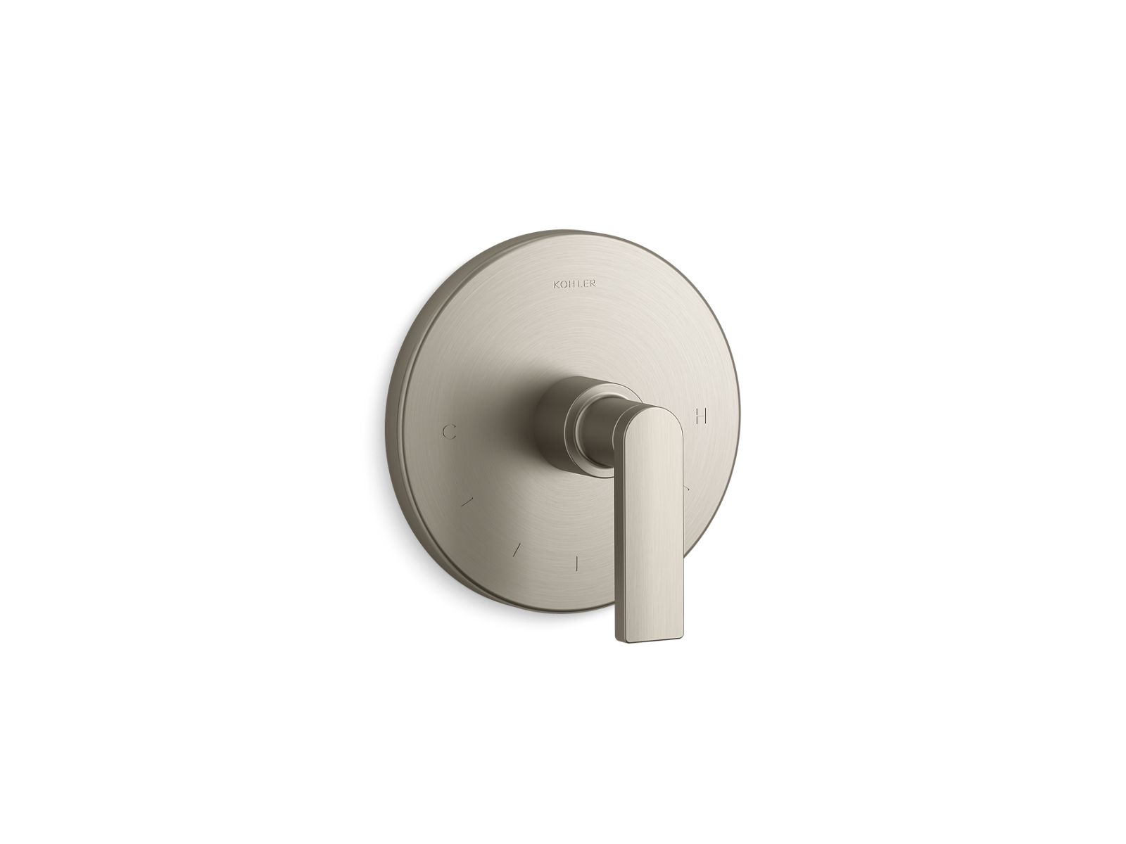 Composed MasterShower temperature control valve trim with lever handle