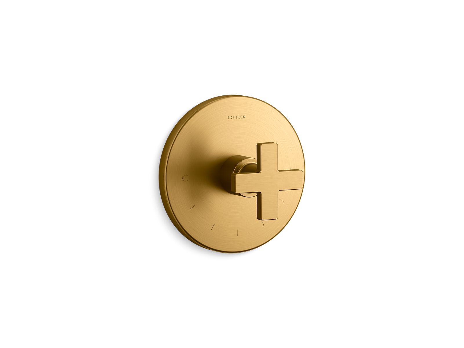 Composed MasterShower temperature control valve trim with cross handle
