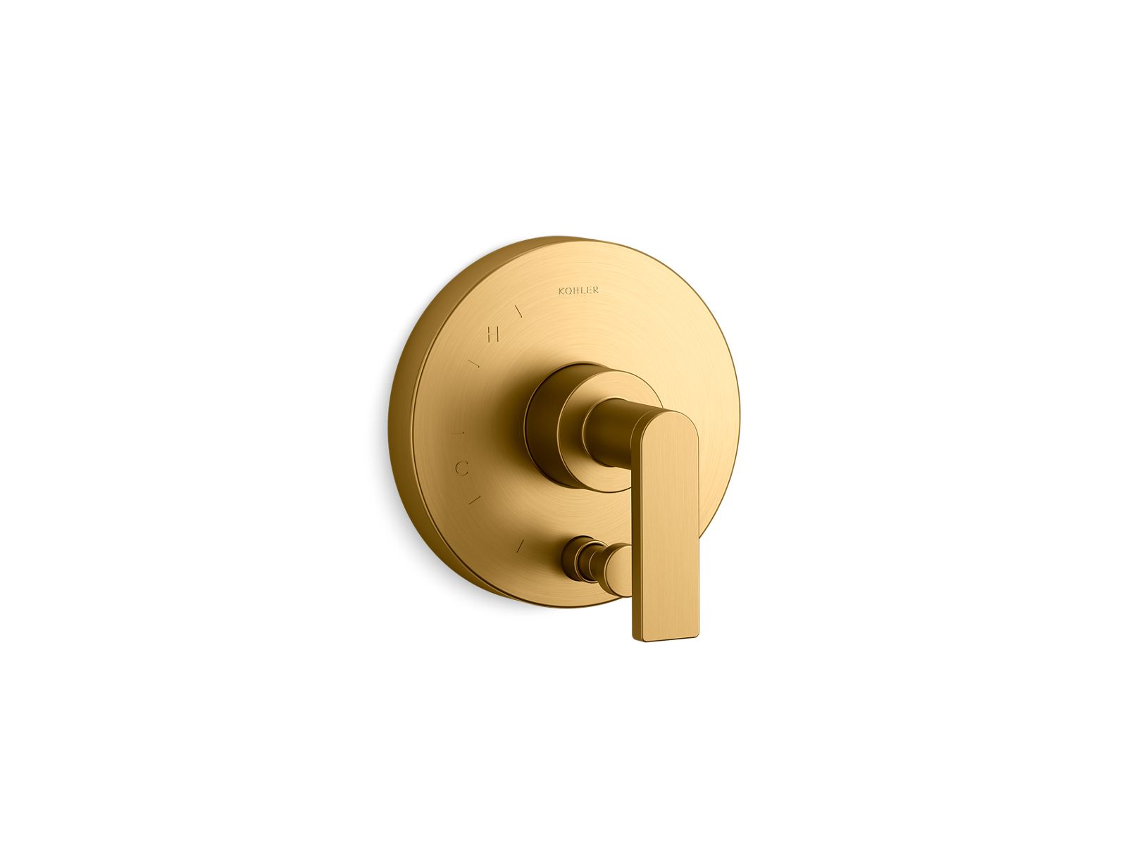 Composed Rite-Temp valve trim with push-button diverter and lever handle