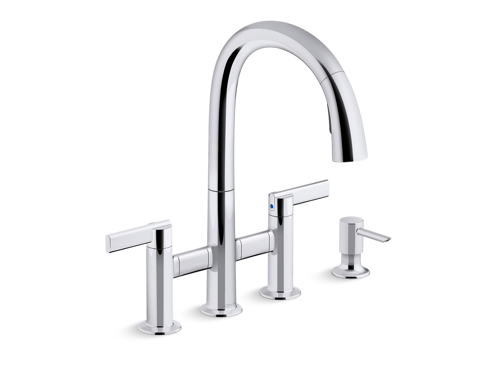 Otira Pull-Down Bridge Kitchen Faucet | K-R29465-SD | KOHLER