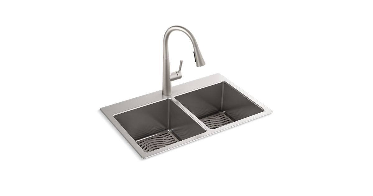 Cursiva Topmount/undermount Kitchen Sink Kit KRH281751PC KOHLER