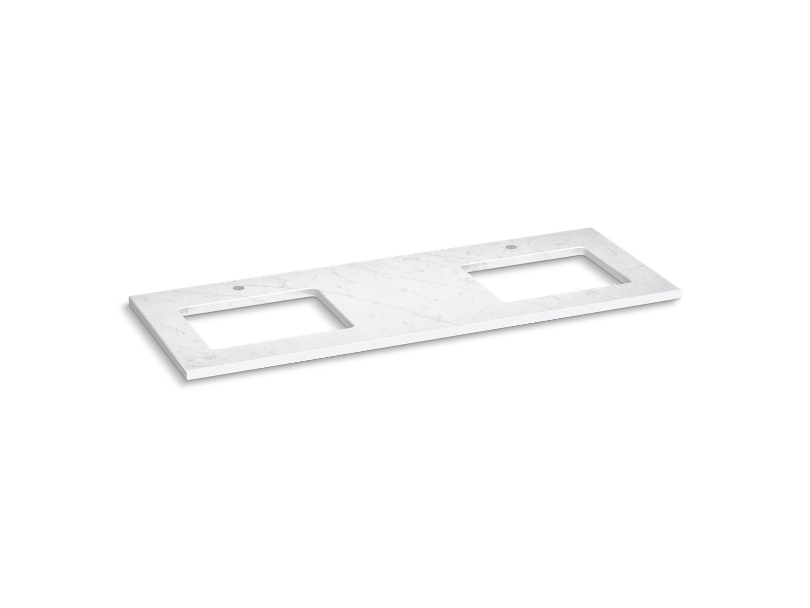 Silestone 61" quartz vanity top with two rectangular cutouts
