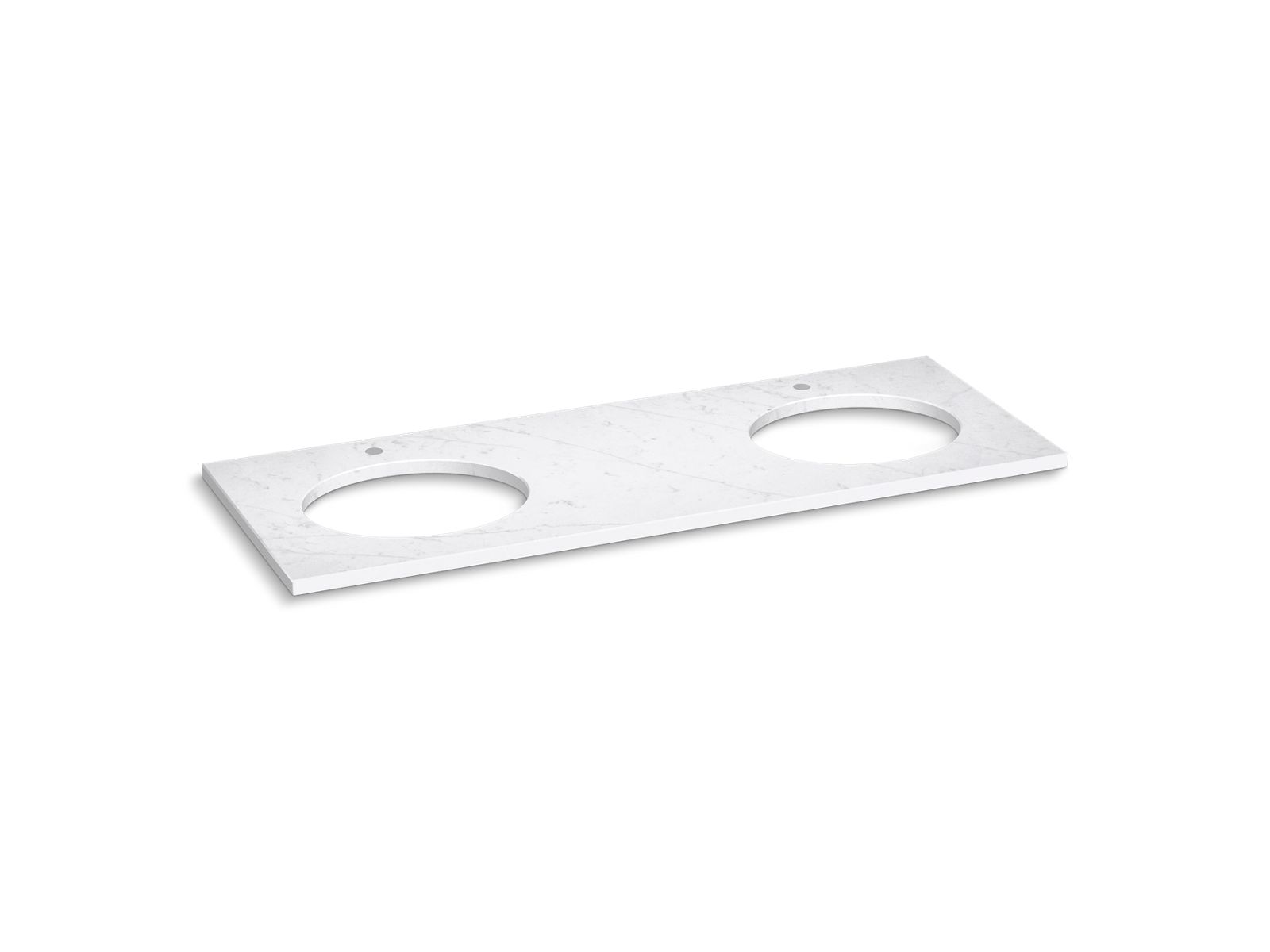 Silestone quartz 61" vanity top with double oval cutouts