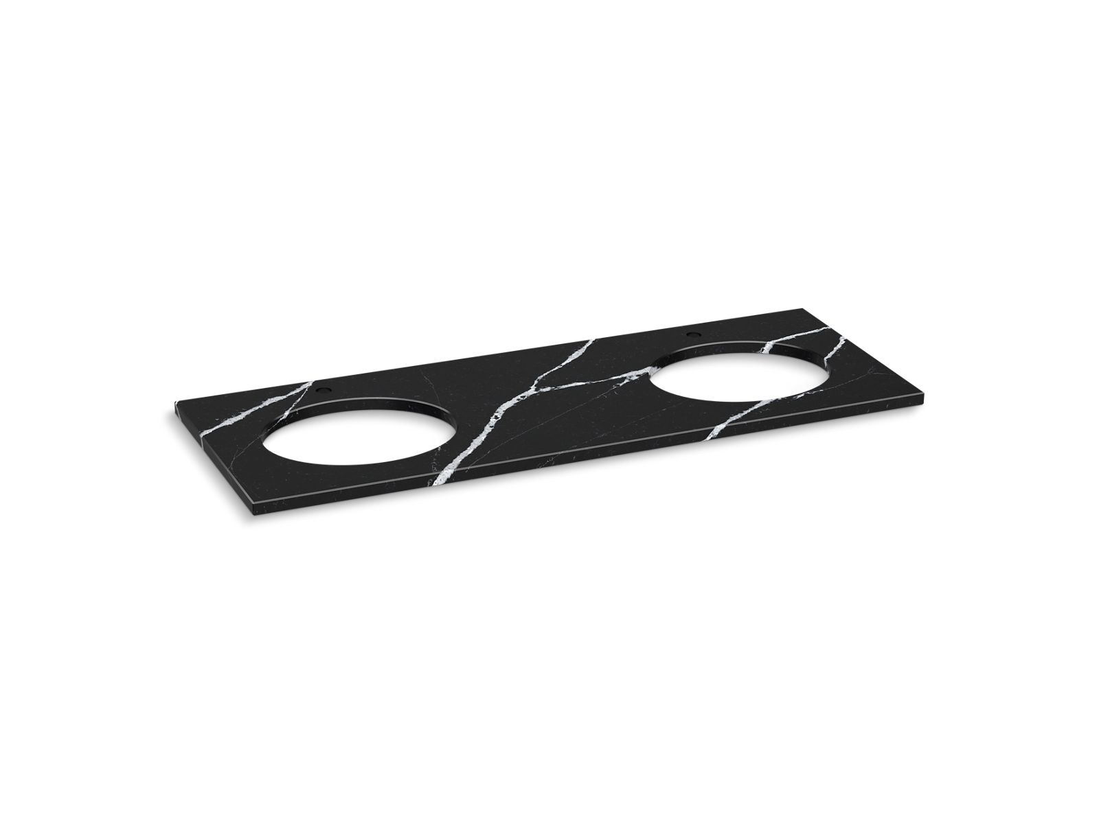 Silestone quartz 61" vanity top with double oval cutouts