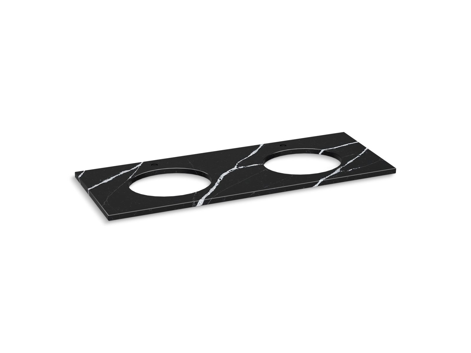 Silestone quartz 61" vanity top with double oval cutouts