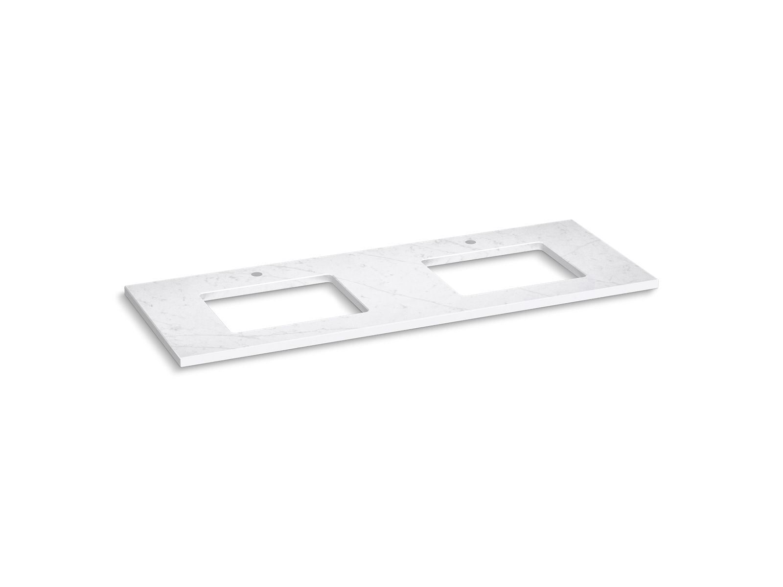 Silestone 61" quartz vanity top with two rectangular cutouts