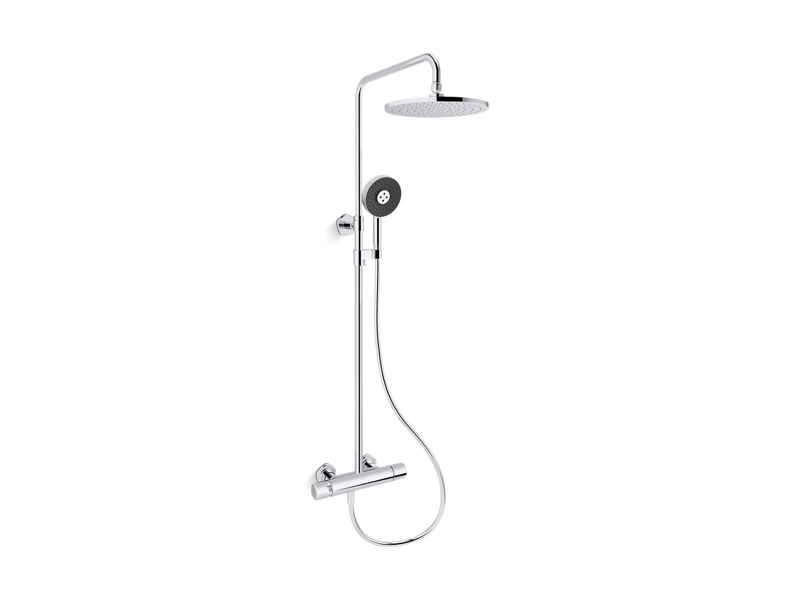 Occasion™ Two-way thermostatic shower column with rainhead and