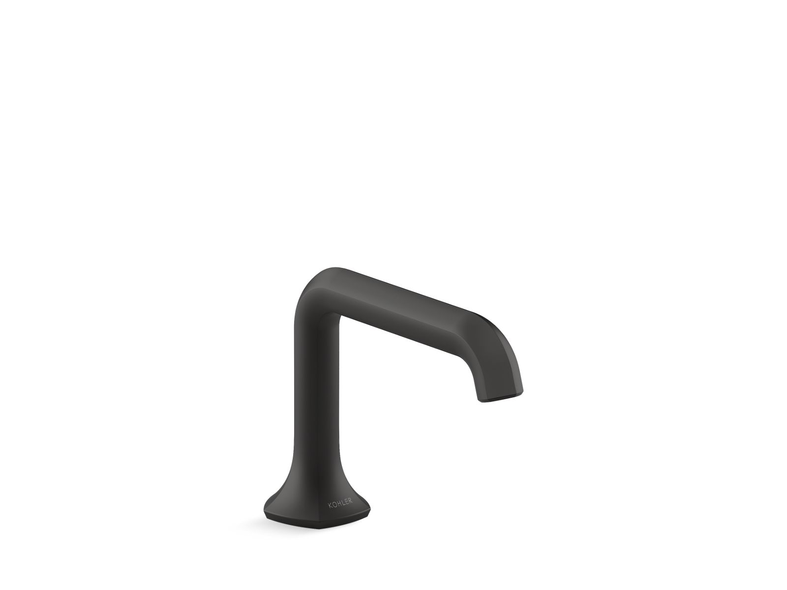 Occasion® bathroom sink faucet spout and lever handles in matte black and vibrant brushed moderne brass