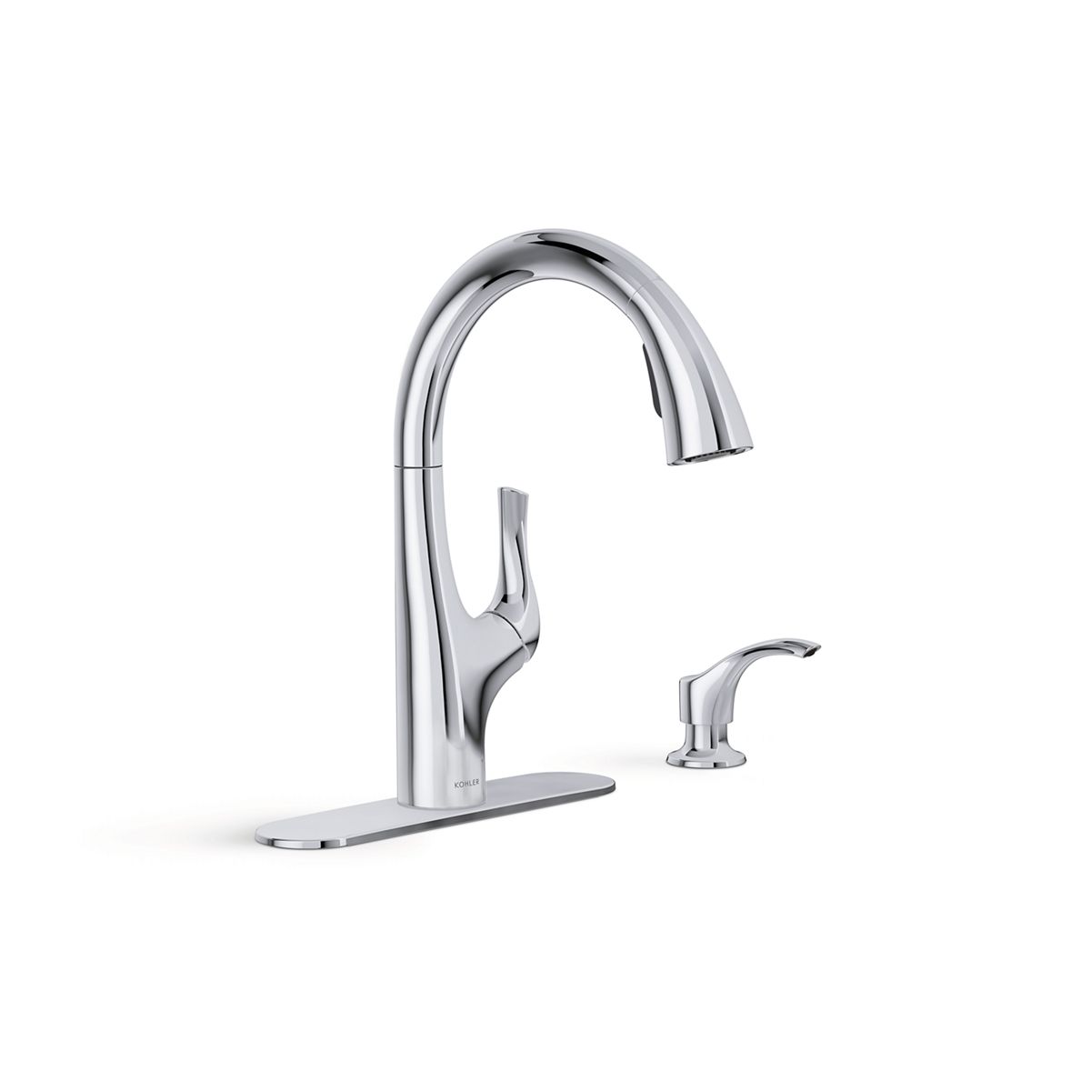 KOHLER Avi Single-Handle Pull Out Sprayer Kitchen Faucet in Matte Black