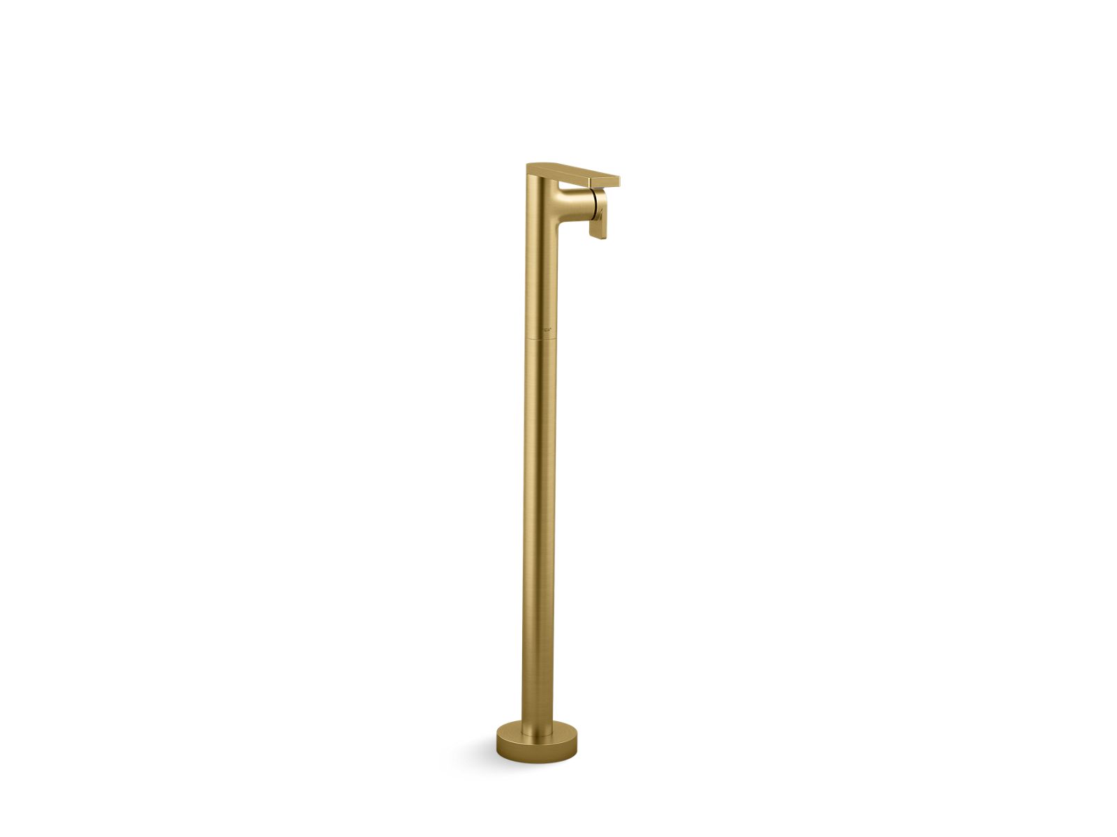 KOHLER K-T97328-4-BN Purist Floor-Mount Bath Filler With Handshower – Brushed Nickel, Modern Minimalist Freestanding Tub Faucet