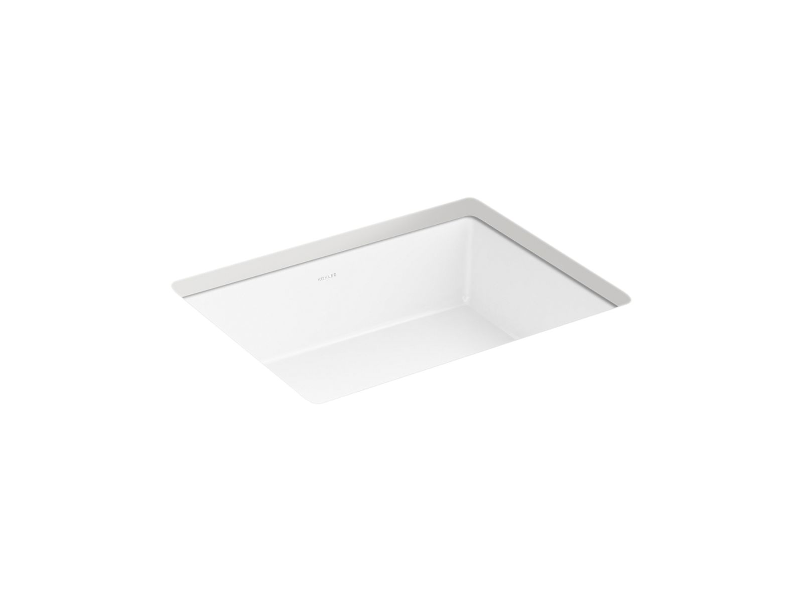 KOHLER Cursiva 20 in. Rectangle Vitreous China Undermount Bathroom Sink in White