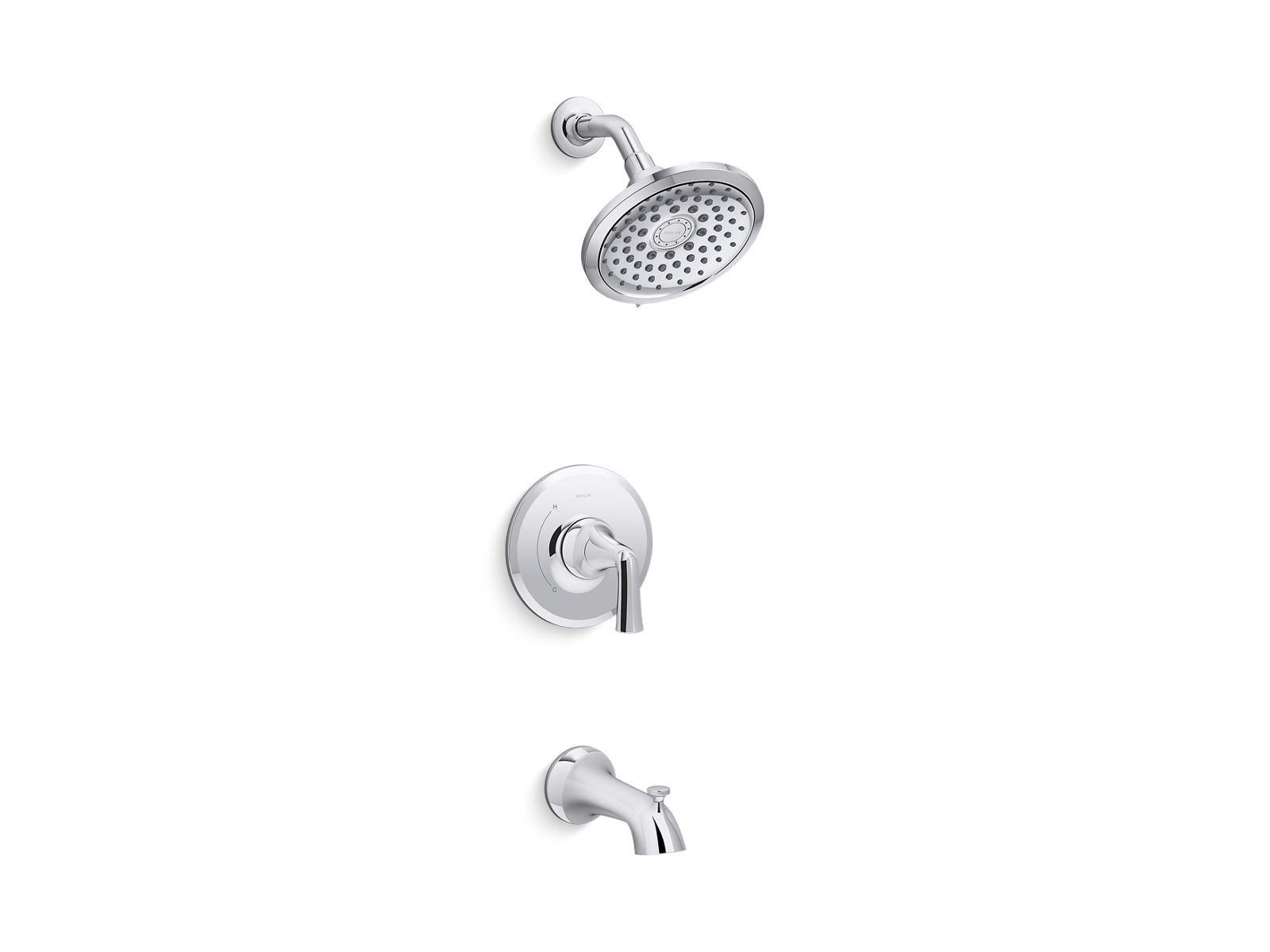 KOHLER Tone Duscharmatur-Set – Druckausgleichend, Gebürstetes Nickel, 1,75 GPM, Mit Duschkopf