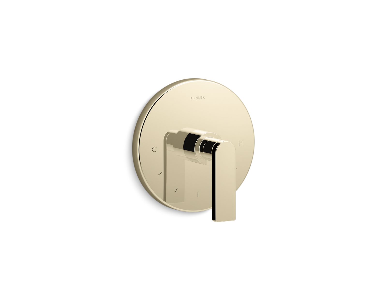 Composed MasterShower temperature control valve trim with lever handle
