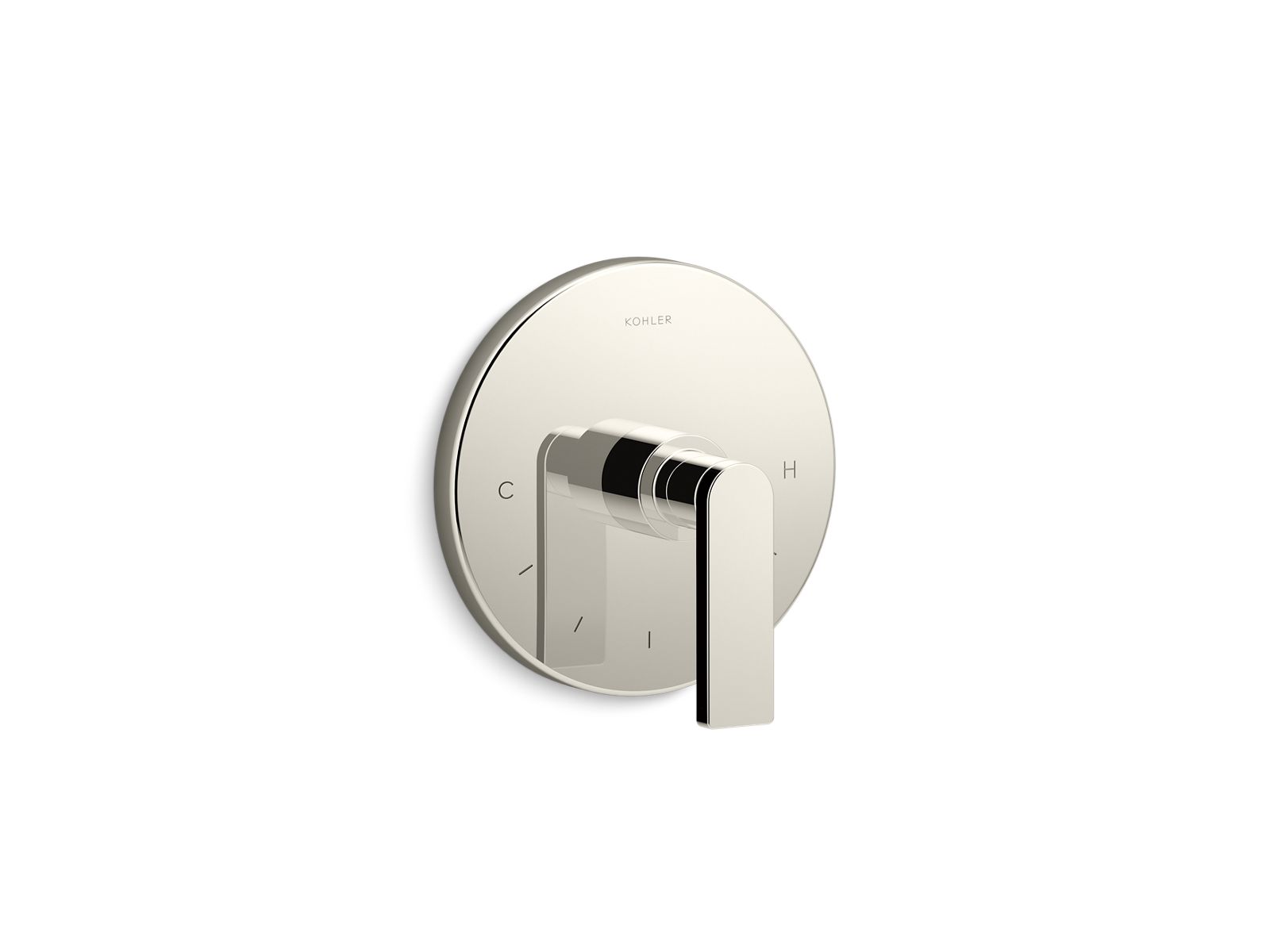 Composed MasterShower temperature control valve trim with lever handle