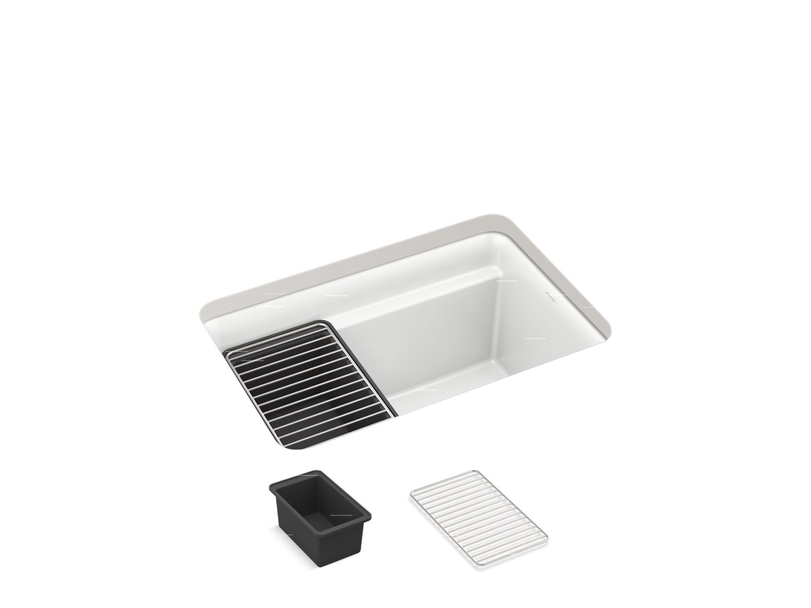 KOHLER Cairn Matte White Granite Composite 33 .5 in. Double