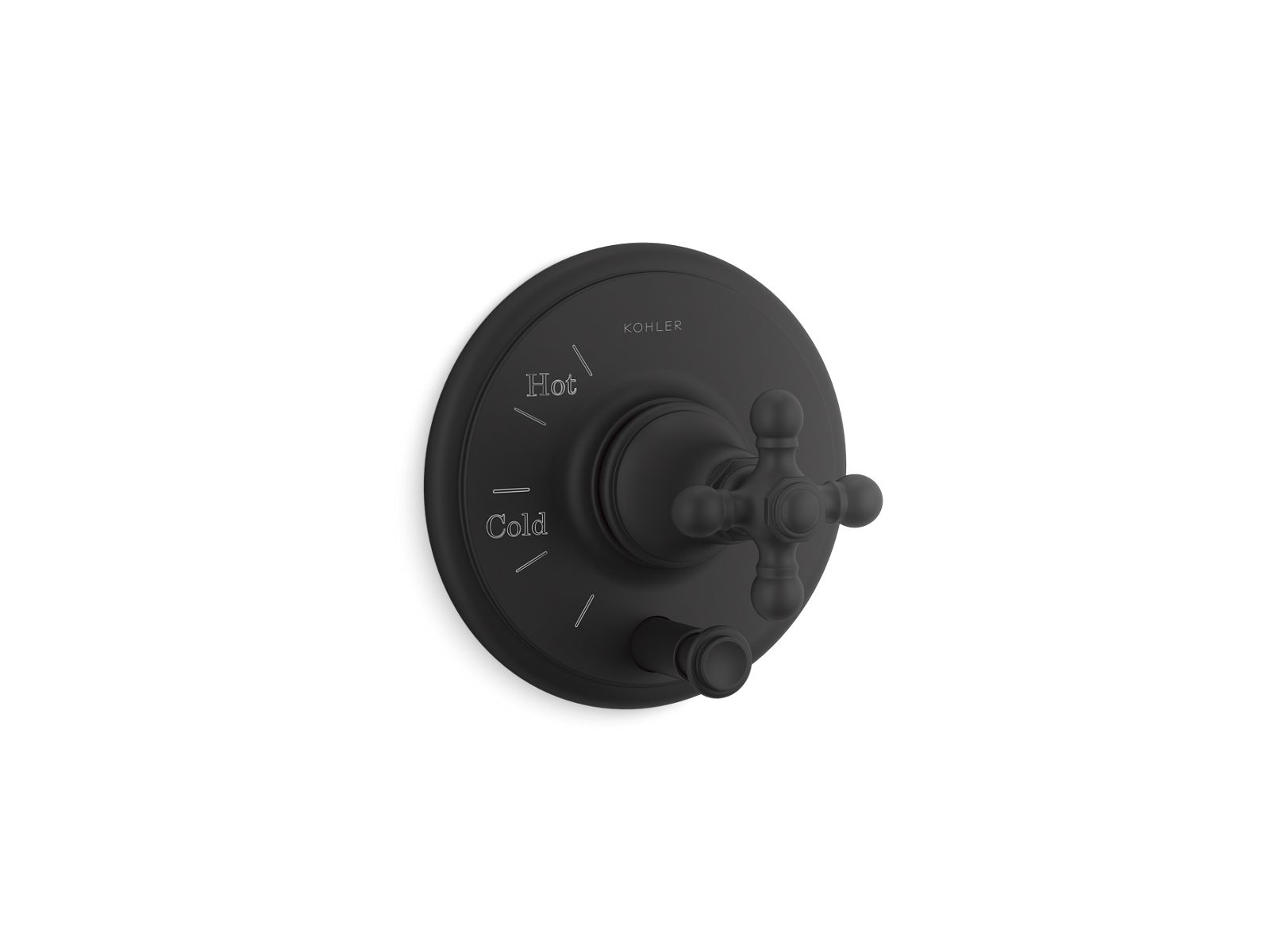 Artifacts Rite-Temp valve trim with push-button diverter and cross handle
