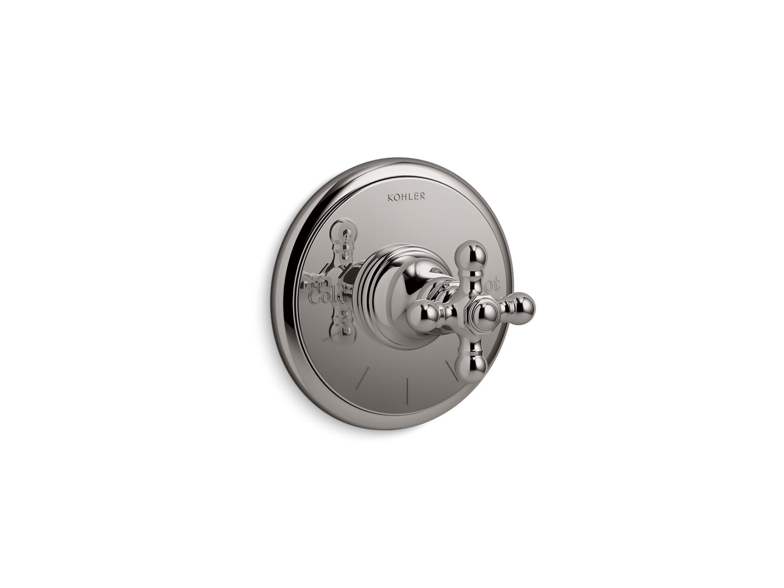 Artifacts MasterShower temperature control valve trim with cross handle