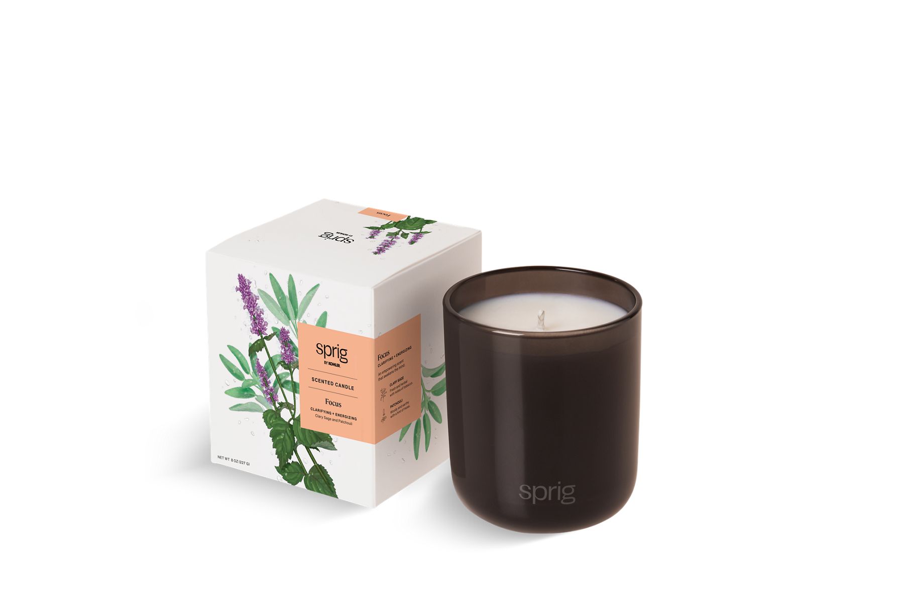 Sprig Focus Scented Candle (Clary Sage + Patchouli)