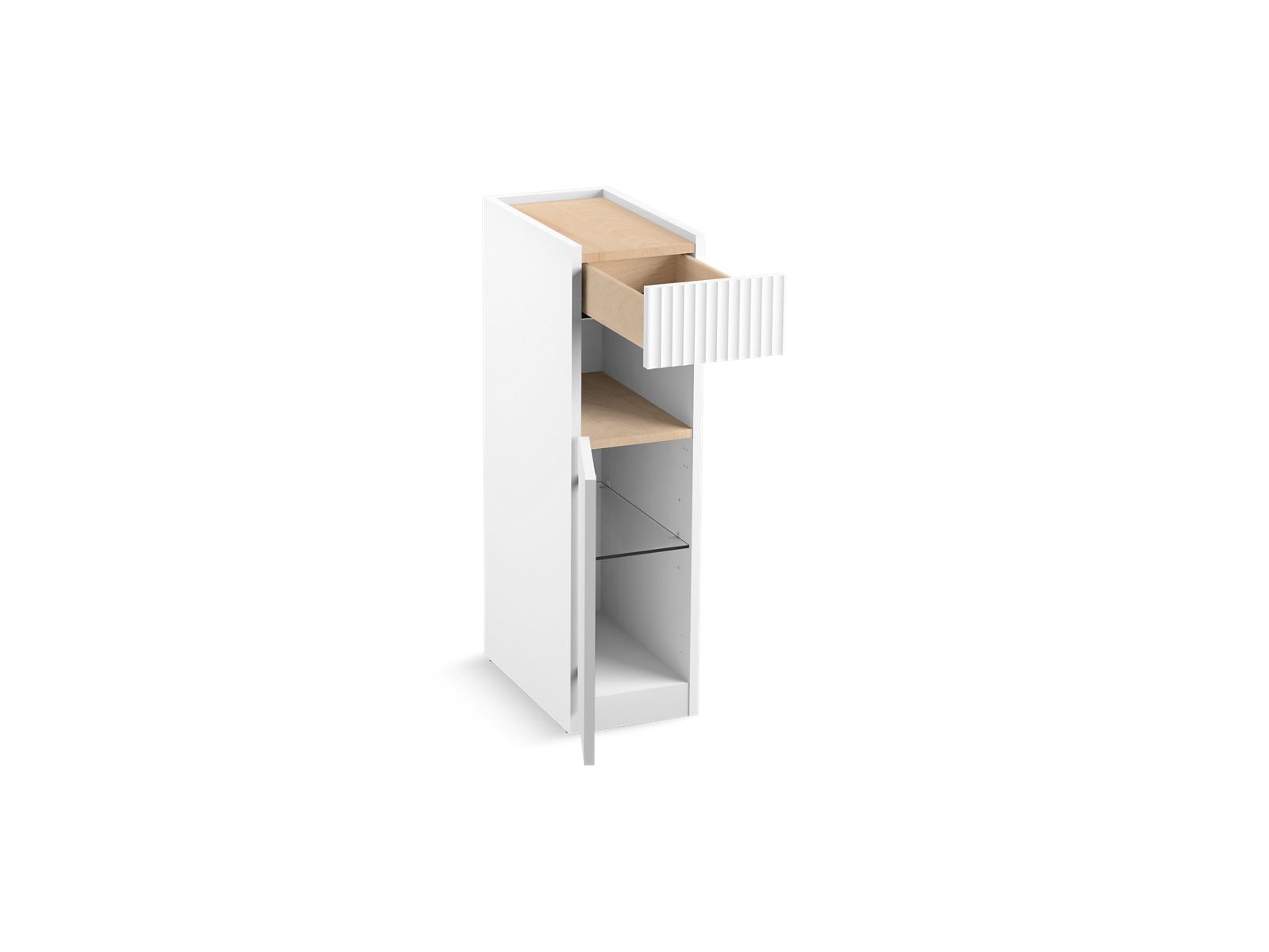 3/4 view of product with door open