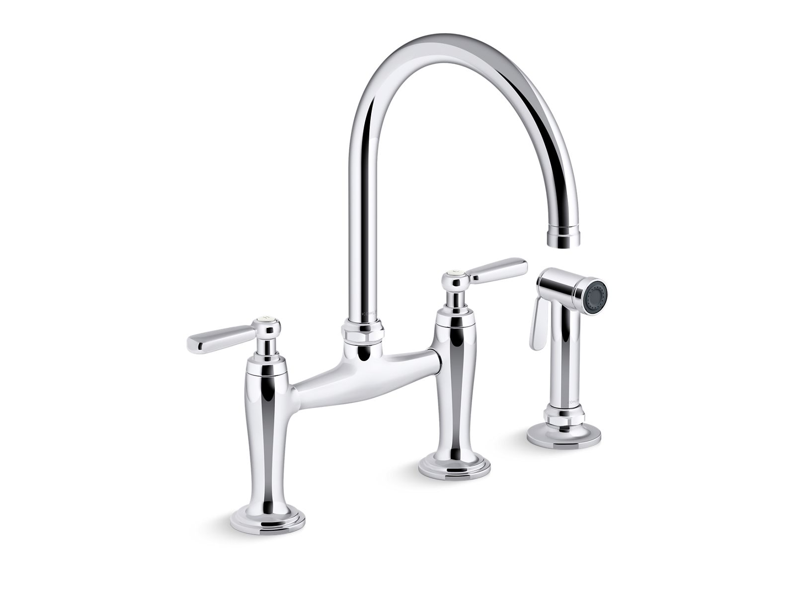Edalyn Two Hole Bridge Faucet With Side