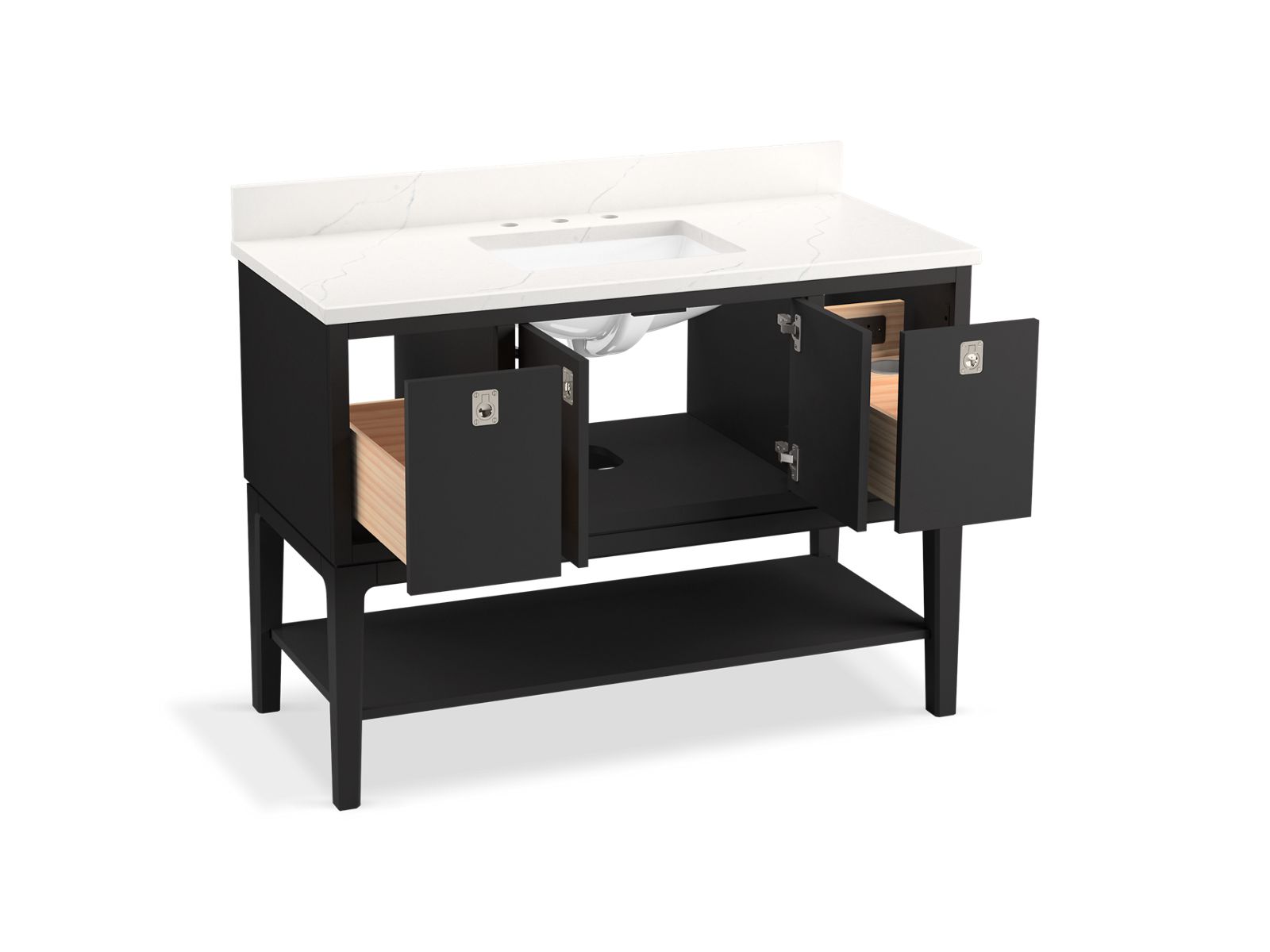 3/4 view of product with door open