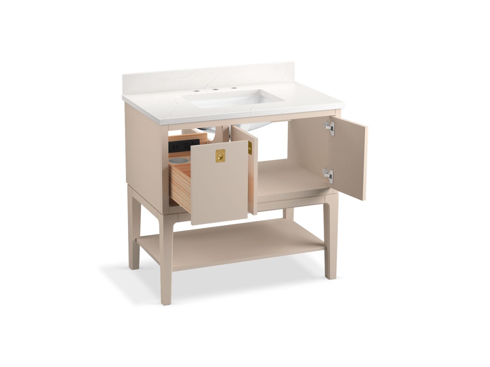 3/4 view of product with door open