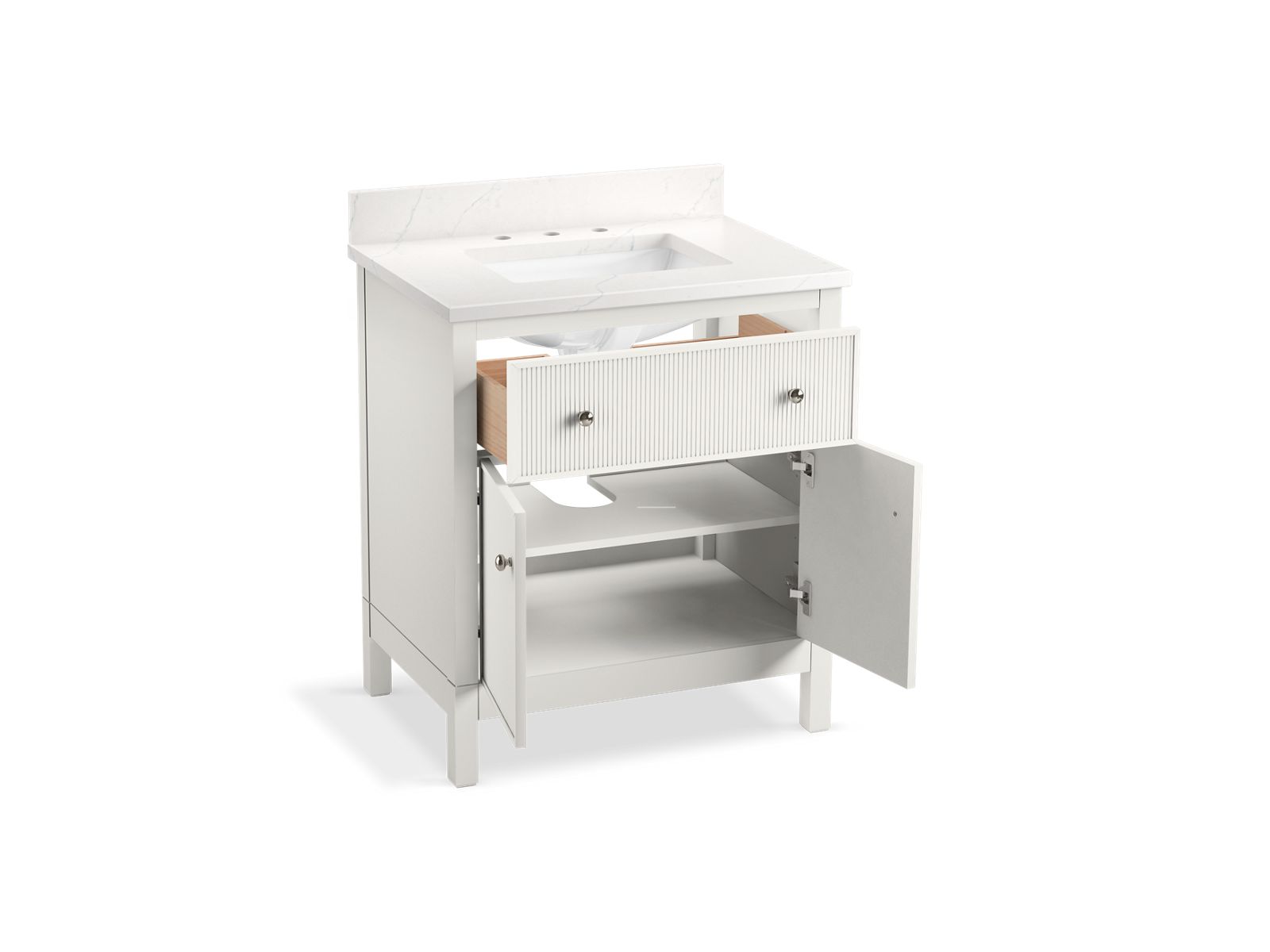 3/4 view of product with door open