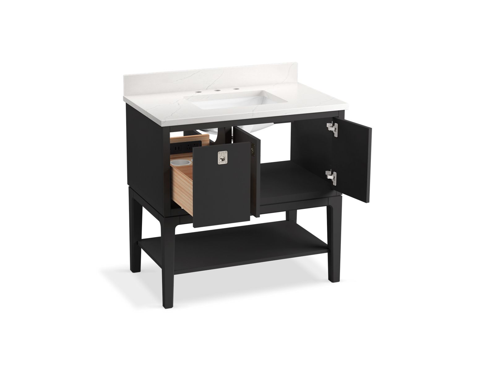3/4 view of product with door open