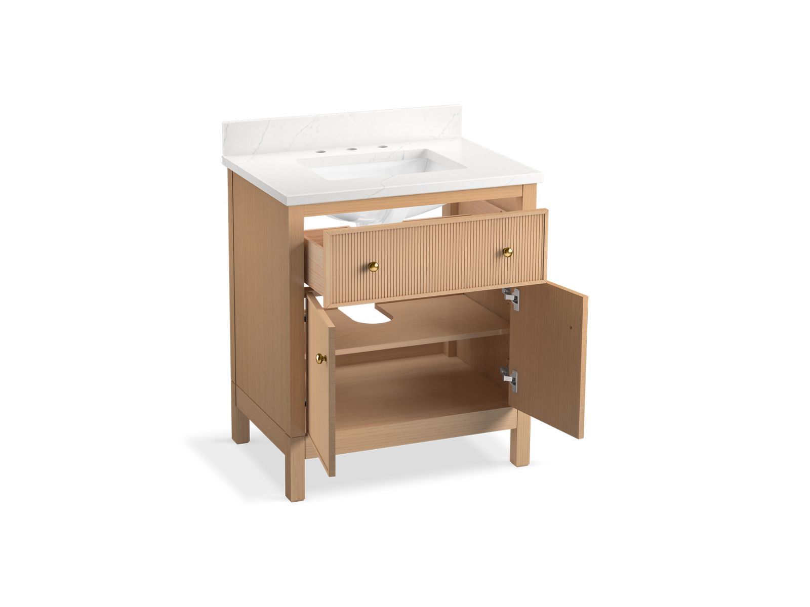 3/4 view of product with door open