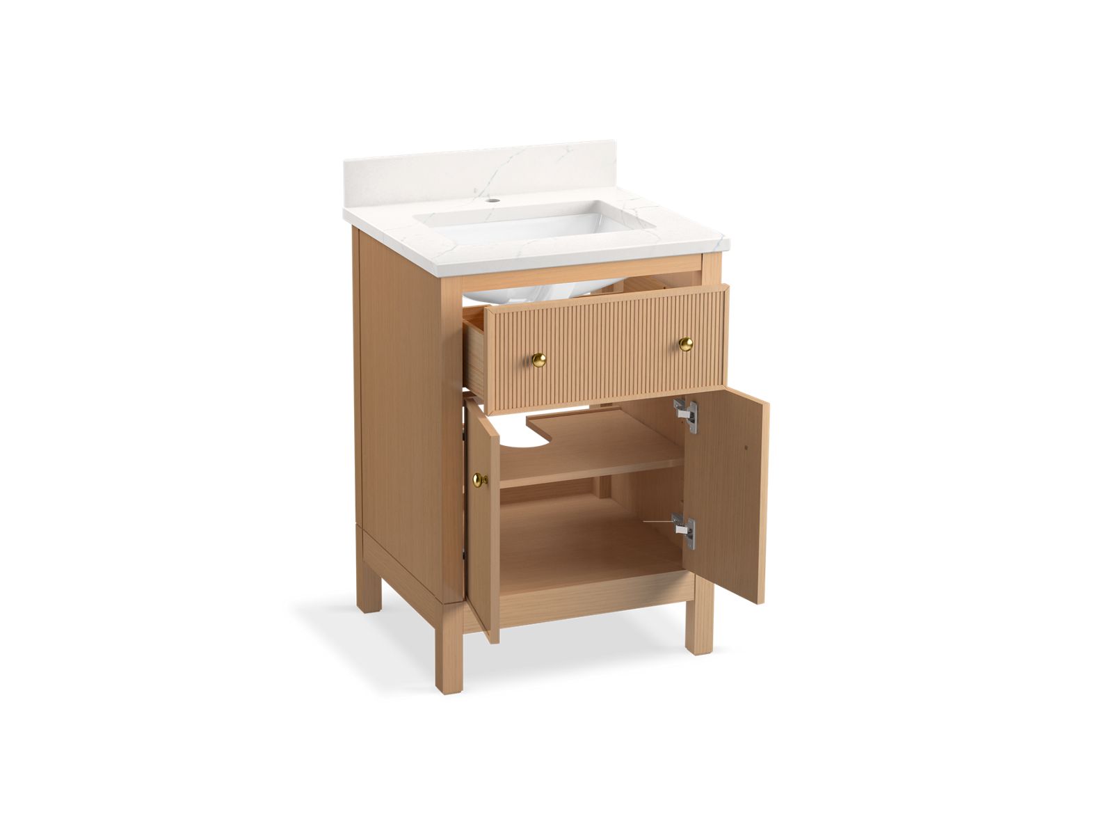 3/4 view of product with door open