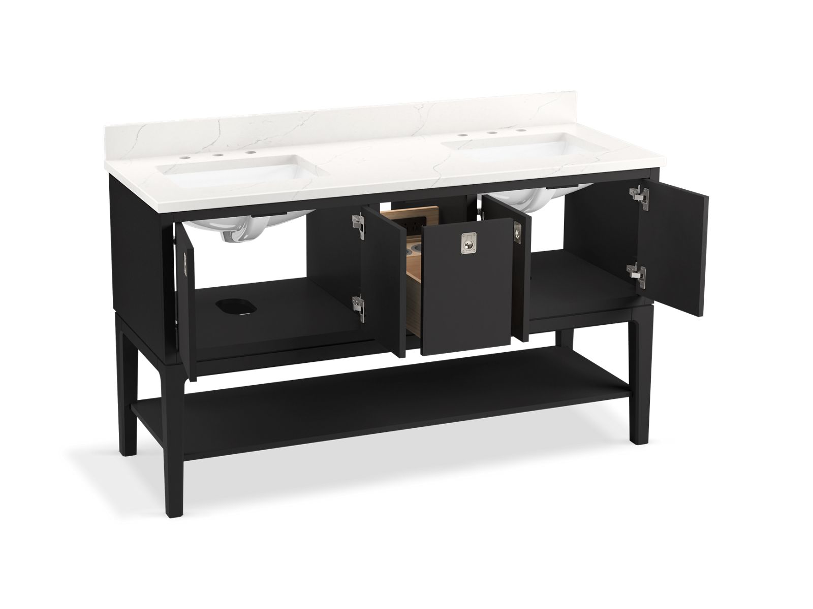 3/4 view of product with door open