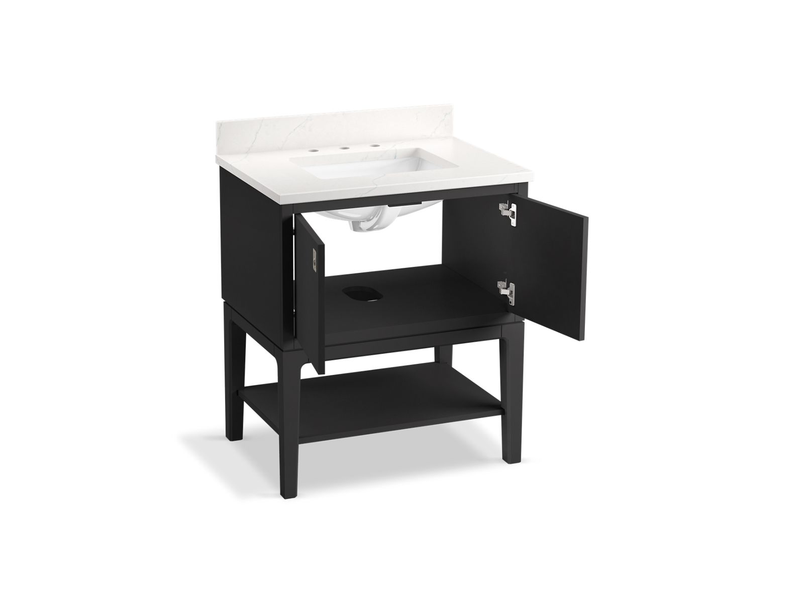 3/4 view of product with door open
