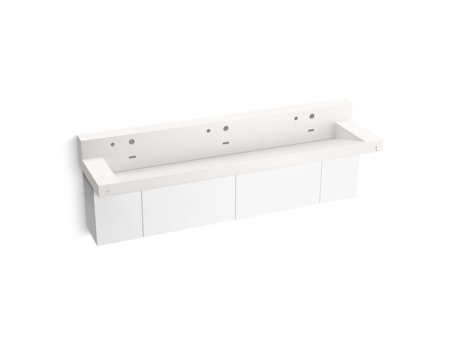 Constellation™ 90" wall-mount trough lavatory system with backsplash