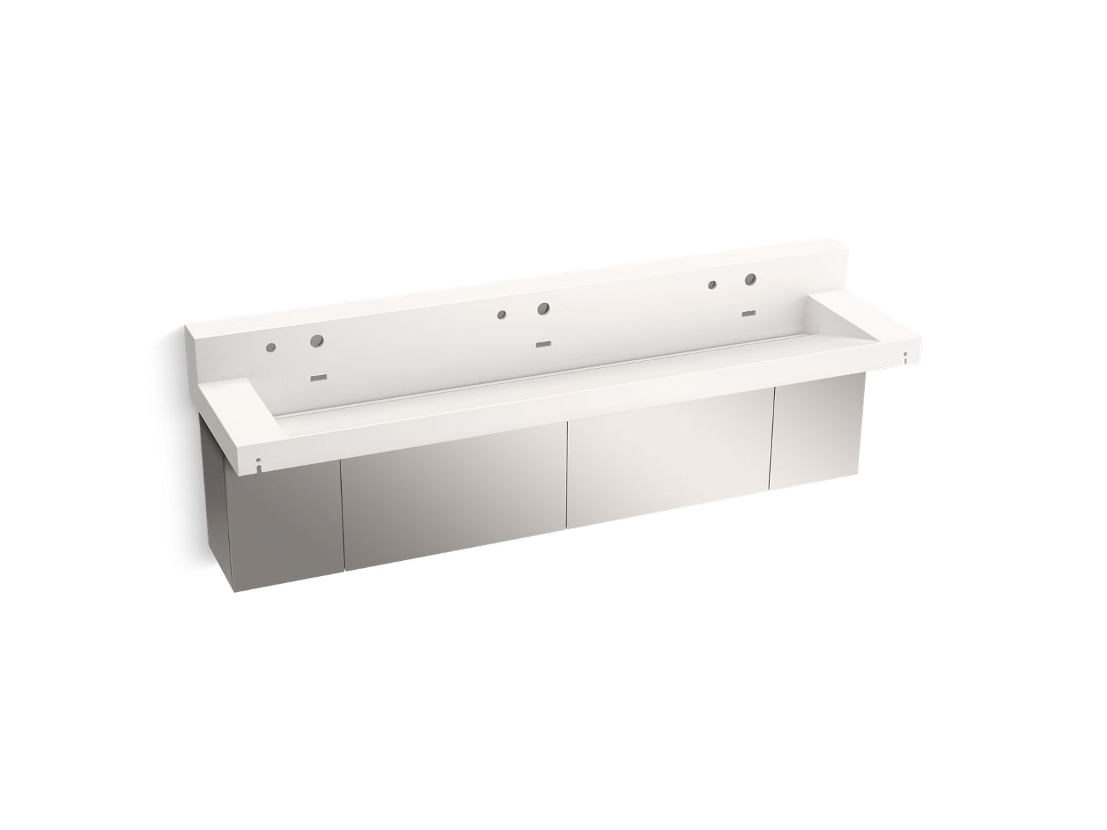 Constellation™ 90" wall-mount trough lavatory system with backsplash